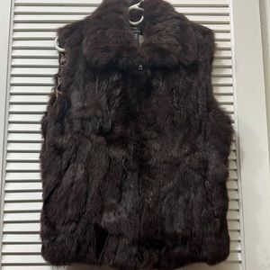 Rabbit Fur Chocolate Brown Vest